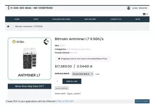 Bitmain Antminer L7 9.5Gh/s : CryptoMinerBros