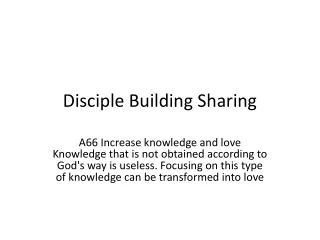 disciple building sharing