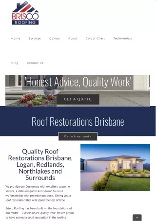Roof Restoration Brisbane