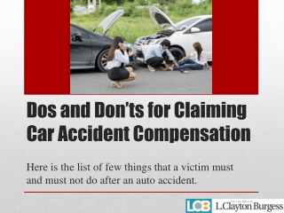 Dos and Don’ts for Claiming Car Accident Compensation