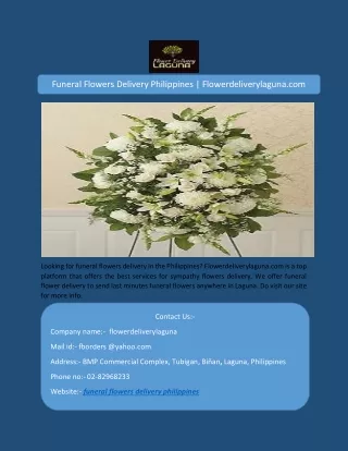 Funeral Flowers Delivery Philippines | Flowerdeliverylaguna.com