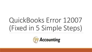QuickBooks Update Error 12007: Best Methods to Resolve