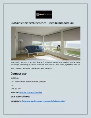 Curtains Northern Beaches | Realblinds.com.au