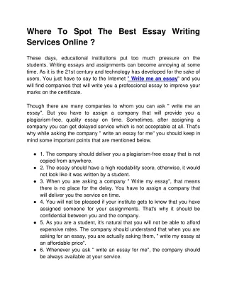 Where To Spot The Best Essay Writing Services Online ?