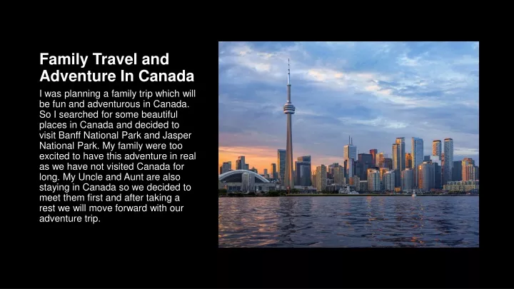 family travel and adventure in canada