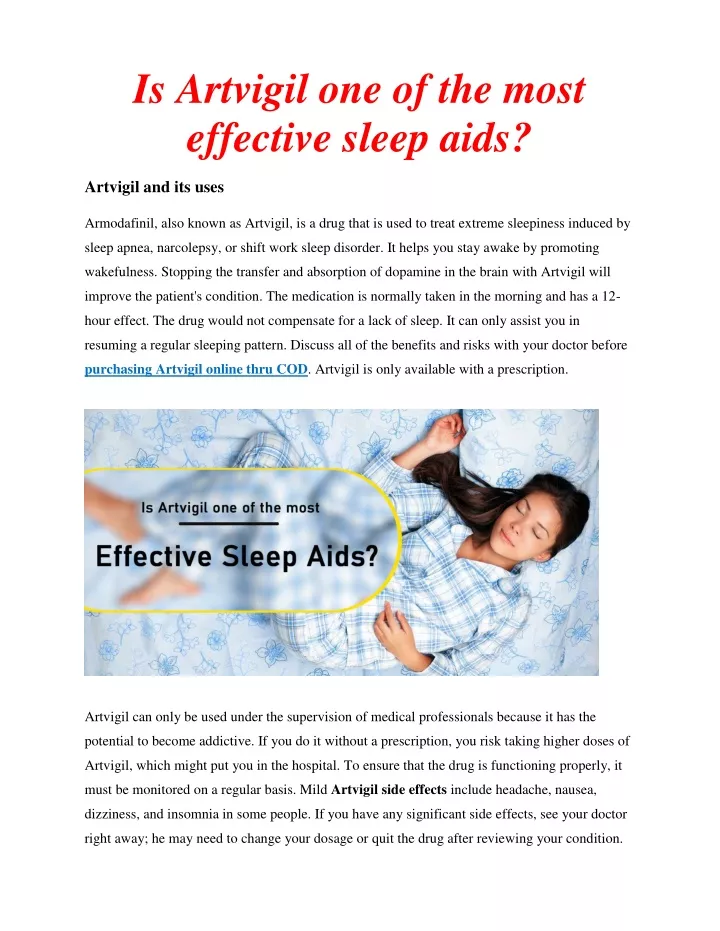 is artvigil one of the most effective sleep aids