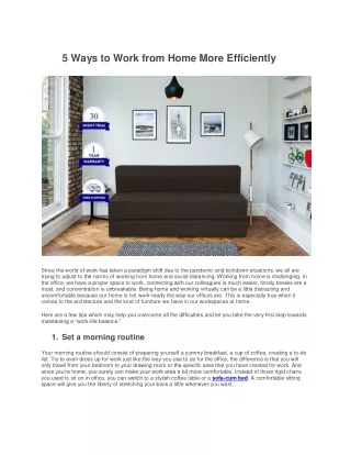 5 ways to work from home more efficiently