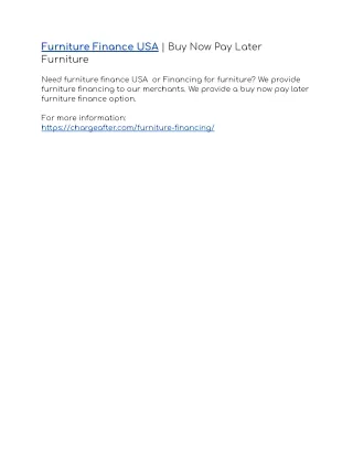 Furniture Finance USA | Buy Now Pay Later Furniture