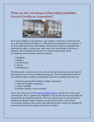 what are the advantages of recruiting scaffolder