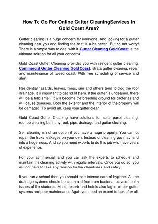 how to go for online gutter cleaningservices