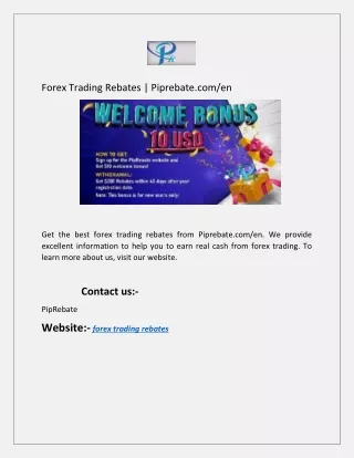 forex trading rebates piprebate com en