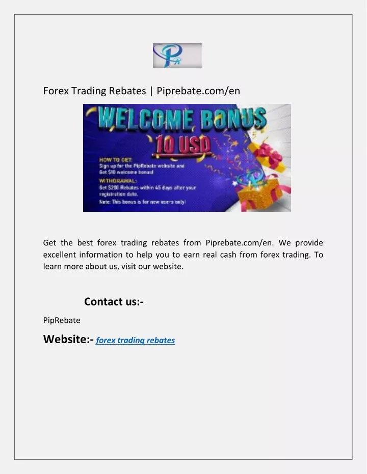 forex trading rebates piprebate com en