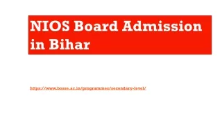 NIOS Board Admission in Bihar