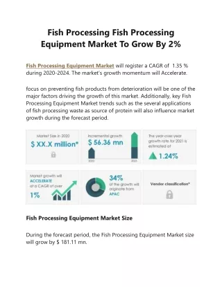 Fish Processing Fish Processing Equipment Market To Grow By 2%