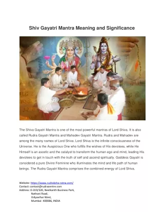 Shiv Gayatri Mantra Meaning and Significance