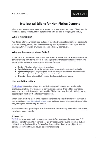 Intellectual Editing for Non-Fiction Content