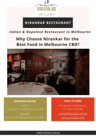 Why Choose Nirankar for the Best Food in Melbourne CBD?