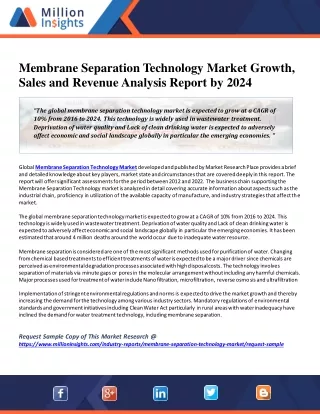 membrane separation technology market growth