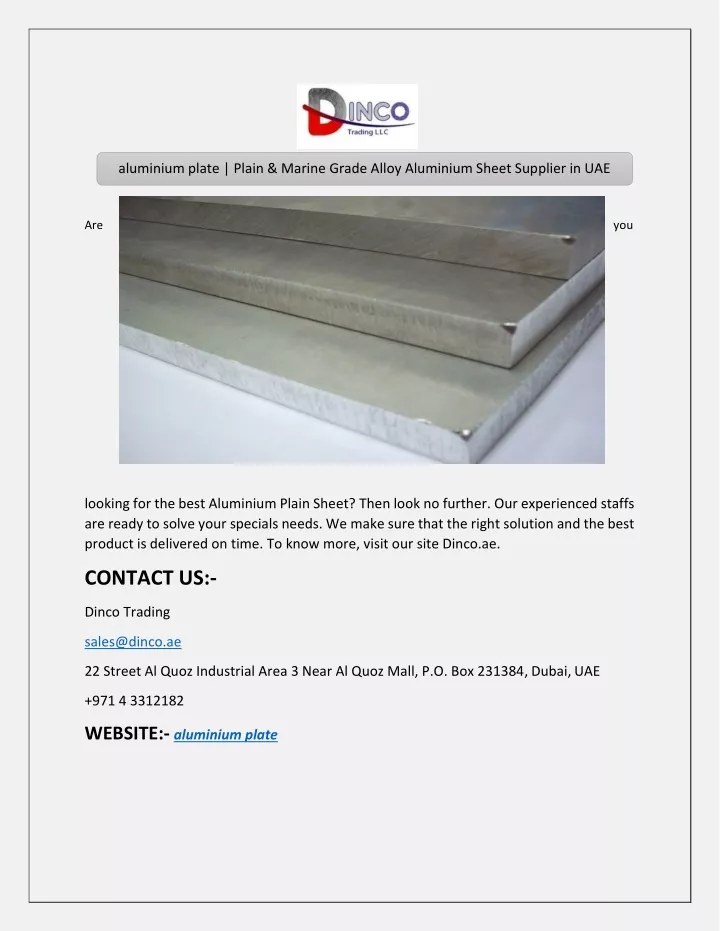 aluminium plate plain marine grade alloy