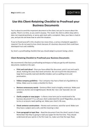 Use this Client-Retaining Checklist to Proofread your Business Documents