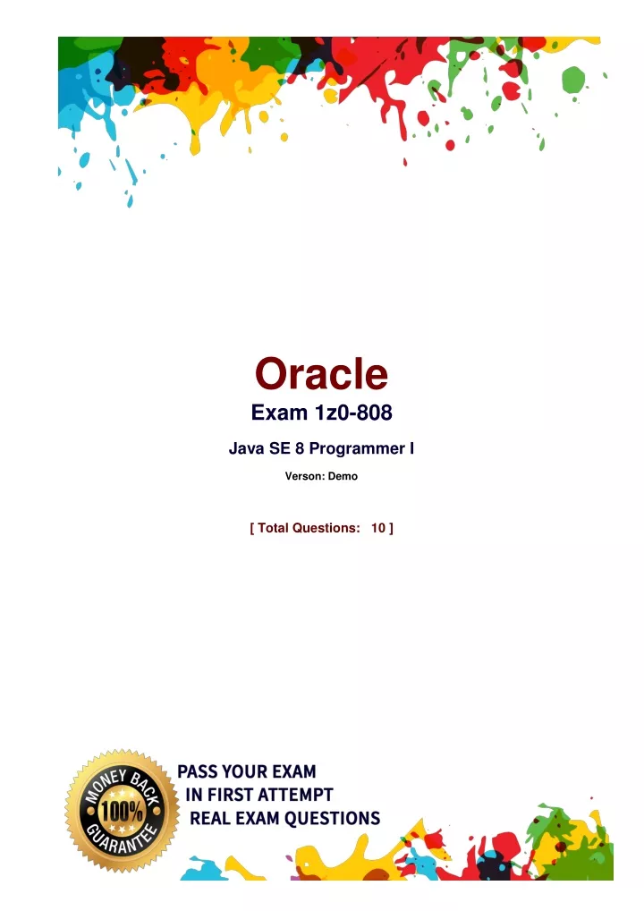 oracle exam 1z0 808