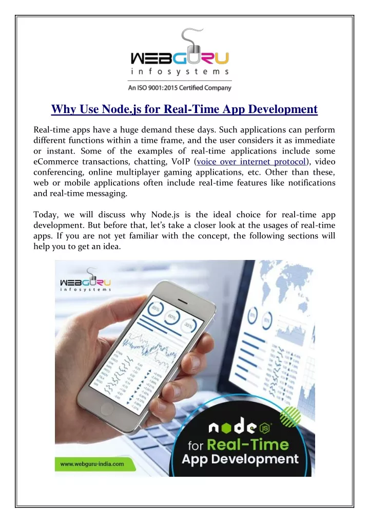 why use node js for real time app development