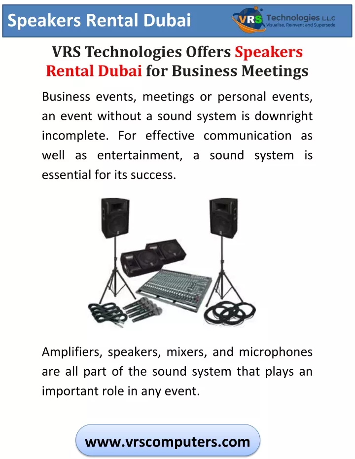 speakers rental dubai