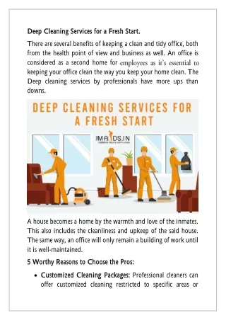 deep cleaning services for a fresh start deep