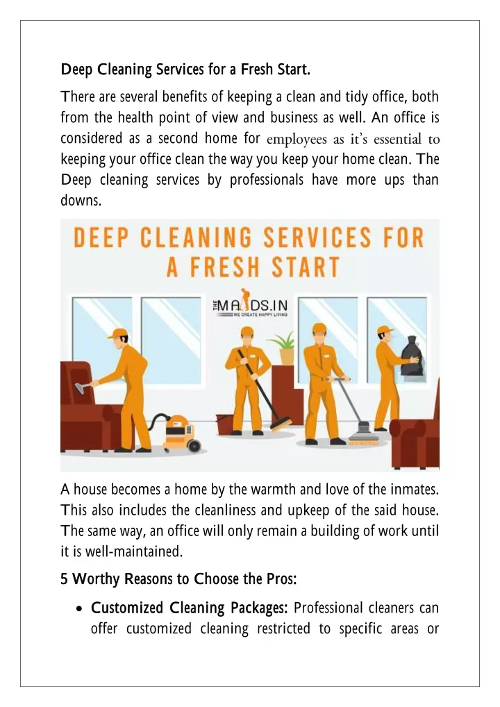 deep cleaning services for a fresh start deep