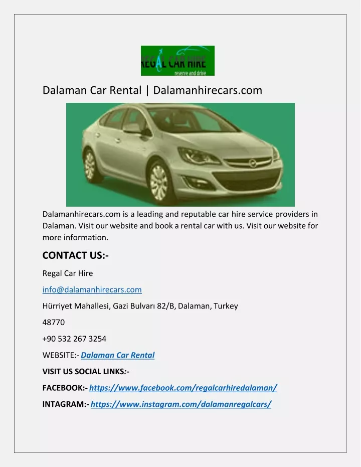 dalaman car rental dalamanhirecars com