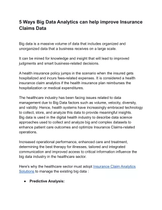 5 ways big data analytics can help improve