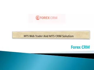 mt5 web trader and mt5 crm solution