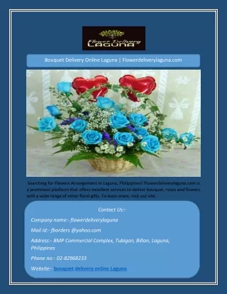 Bouquet Delivery Online Laguna | Flowerdeliverylaguna.com