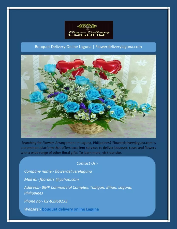 bouquet delivery online laguna