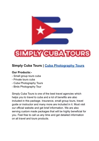 Simply Cuba Tours Cuba Photography Tours
