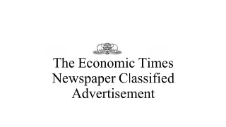the economic times newspaper c l assified