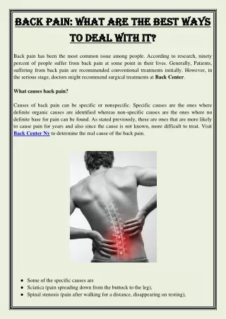Back Pain  What Are The Best Ways To Deal With It