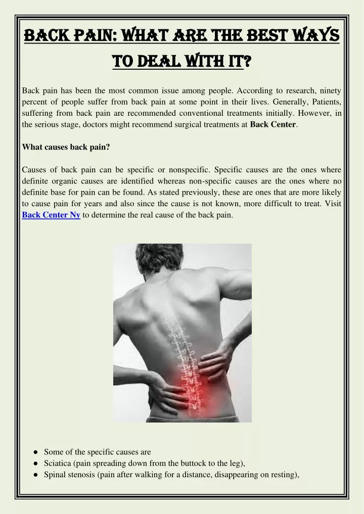 back pain what are the best ways back pain what
