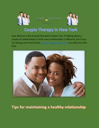 Couple Therapy in New York