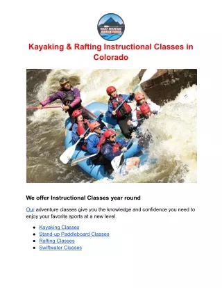 kayaking rafting instructional classes in colorado