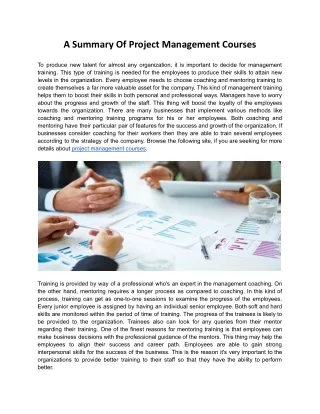 a summary of project management courses