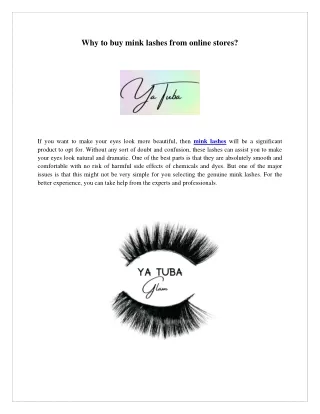 Why to buy mink lashes from online stores