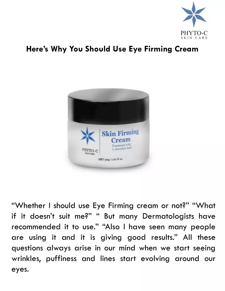 here s why you should use eye firming cream