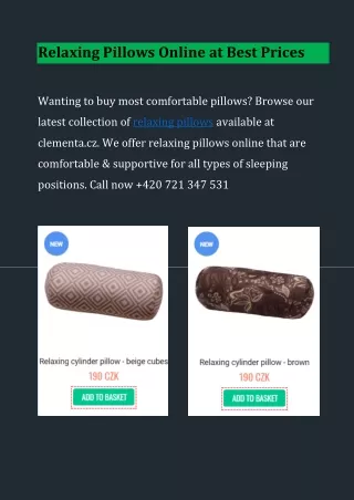 Relaxing Pillows Online at Best Prices