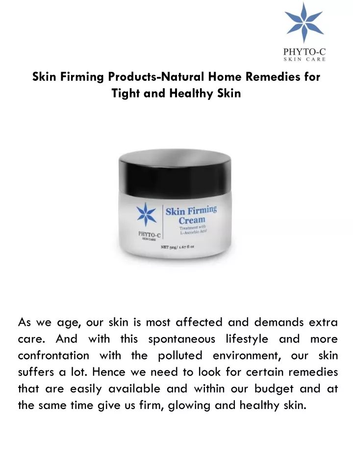 skin firming products natural home remedies