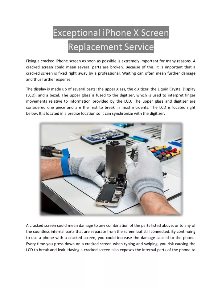 exceptional iphone x screen replacement service