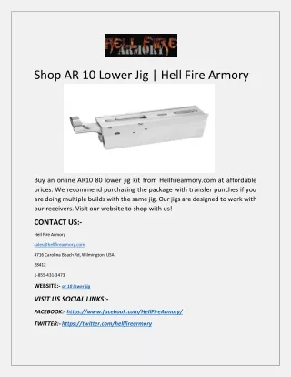Shop AR 10 Lower Jig | Hell Fire Armory