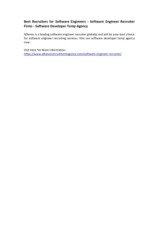 best recruiters for software engineers software