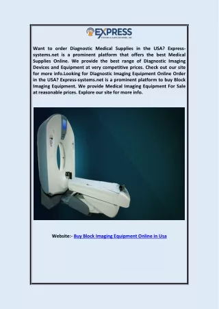 Buy Block Imaging Equipment Online in USA Express-systems.net