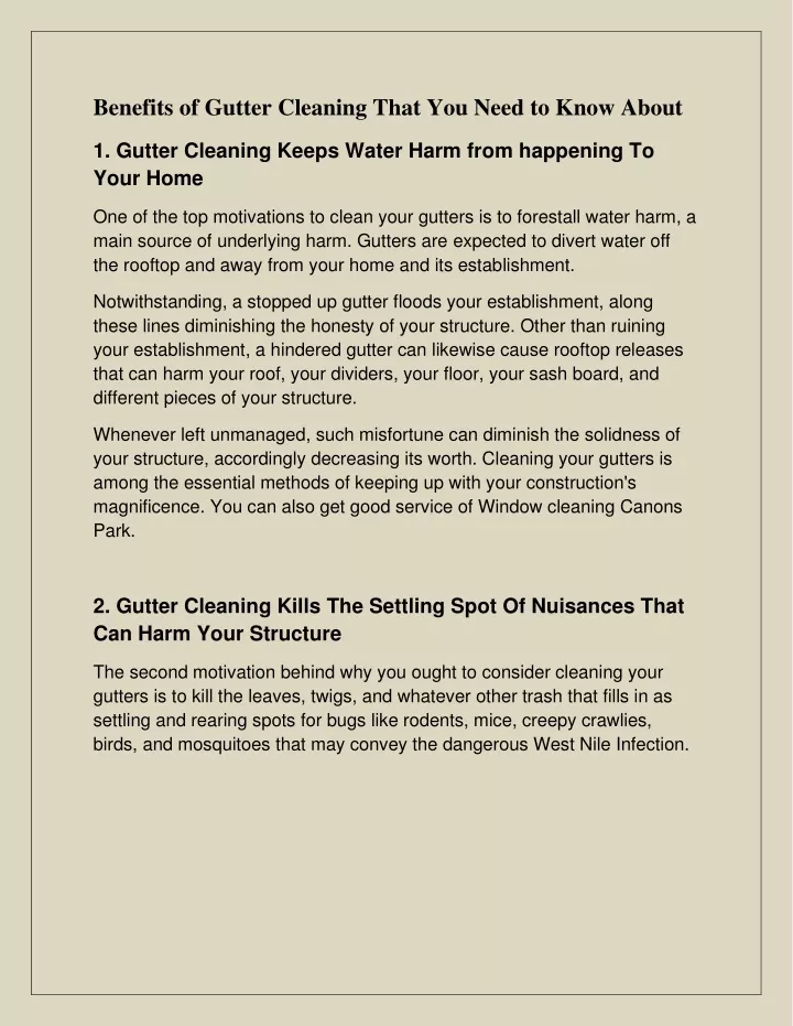 benefits of gutter cleaning that you need to know